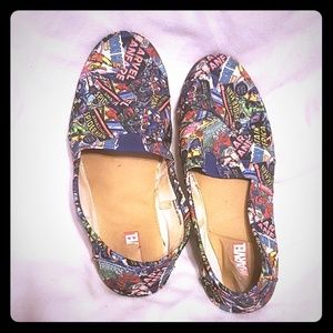 USED Marvel Comics Slip On Shoes